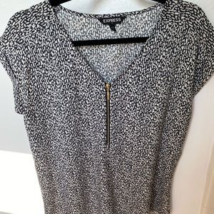Express Silk Print Zip Blouse